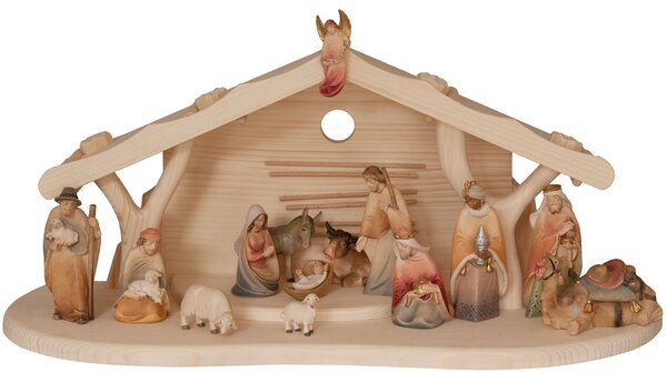 Nativity Set `Morning Star` with stable and 14 figurines