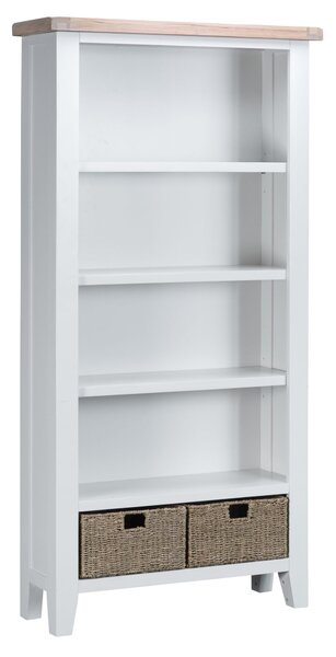 Terranostra 180cm x 90cm Oak Old White Bookcase