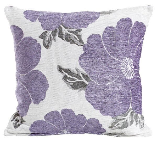 Poppy Chenille Filled Cushion Purple