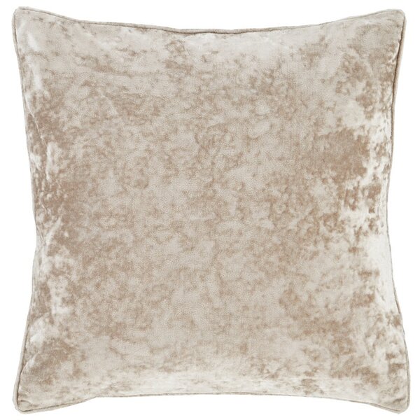 Catherine Lansfield Crushed Velvet Filled Cushion 55cm x 55cm Natural