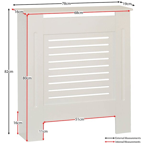 Return - Vida Designs Milton Radiator Cover, Small White