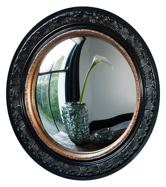 Leatherhead Medium Round Wall Mirror - Black