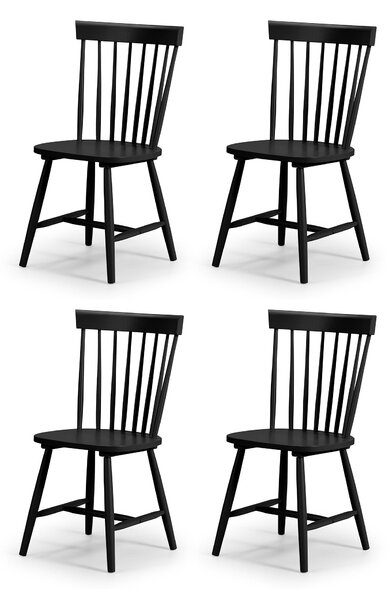 Return - Torino Set of 4 Dining Chairs, Black