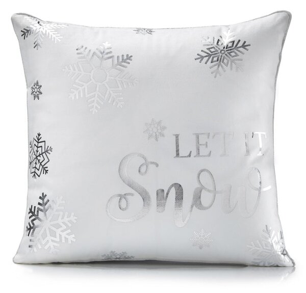 Let It Snow Filled Cushion 18x18 White