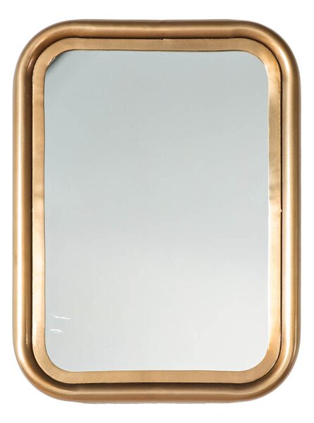 York 61cm Medium Rounded Rectangle Wall Mirror - Brass