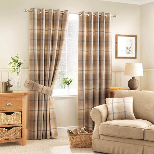 Highland Check Eyelet Curtains