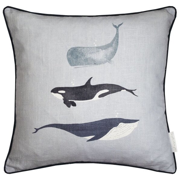 Sophie Allport Whale Filled Cushion 45cm x 45cm Ocean