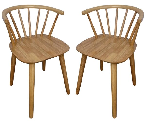 Ithaca Oak Wooden Dining Chairs In Pair