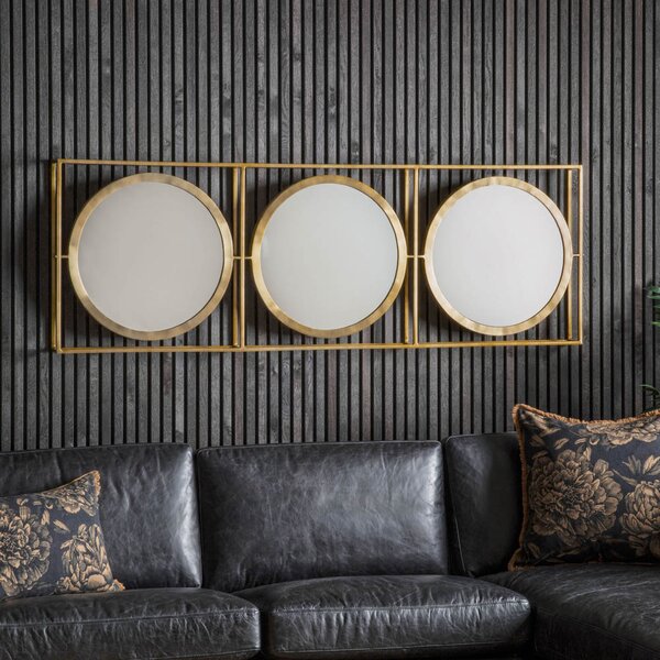 Beccles Extra Large Round Wall Mirror - Brass
