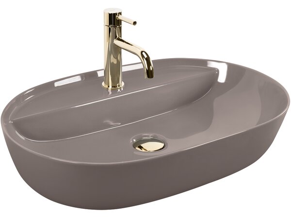 Countertop Basin REA Aura 61 Beige Shiny