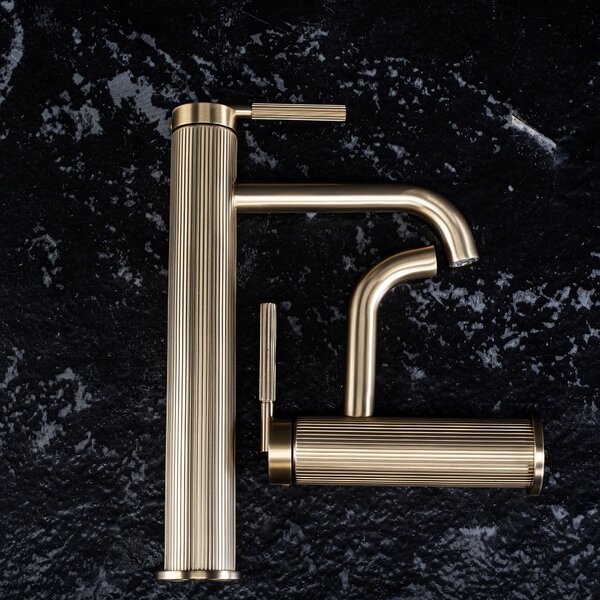 Bathroom faucet Rea Argon Brush Gold high