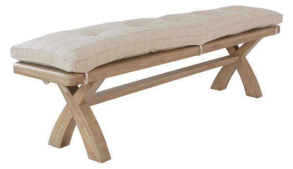 Heirloom Natural Check Cushion Dining Bench