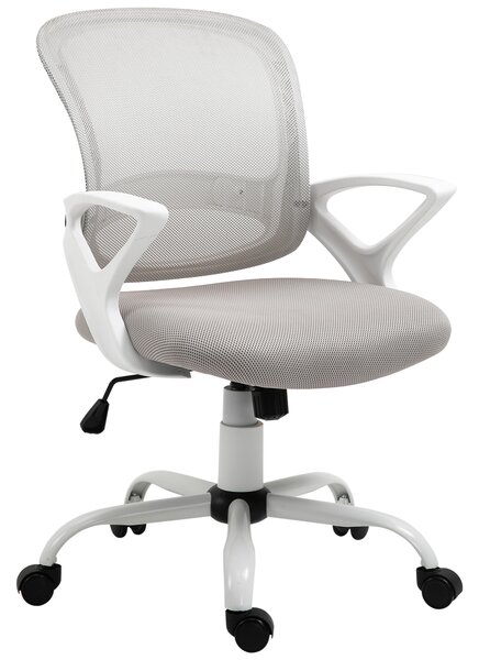 Vinsetto Mesh Office Swivel Chair with Adjustable Lumbar Support, Height and Armrests, Grey