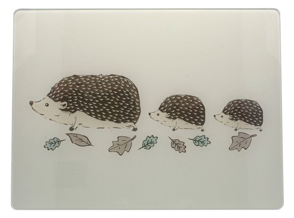 Hedgehog Glass Worktop Saver Brown