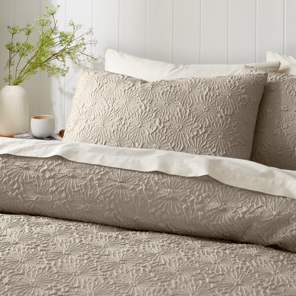 Astra Textured Floral Duvet Cover and Pillowcase Set