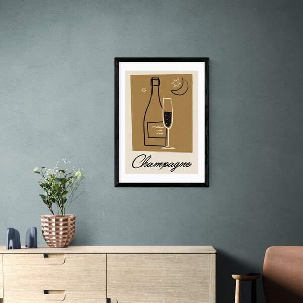 East End Prints Champagne Print by Telegramme Paper Co Gold