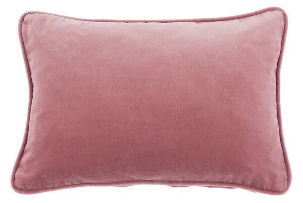 Clara Cotton Velvet Rectangle Cushion Dusky Pink