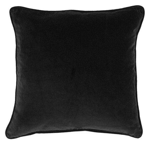 Clara Cotton Velvet Square Cushion Black