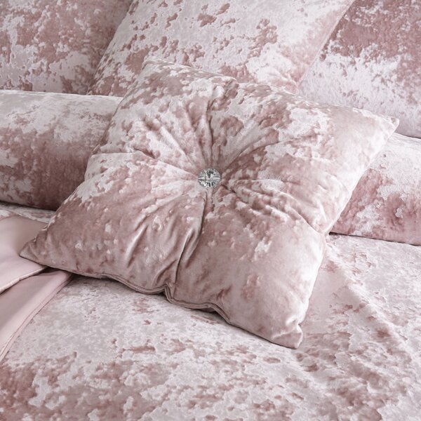 Blush Crushed Velvet Cushion Pink