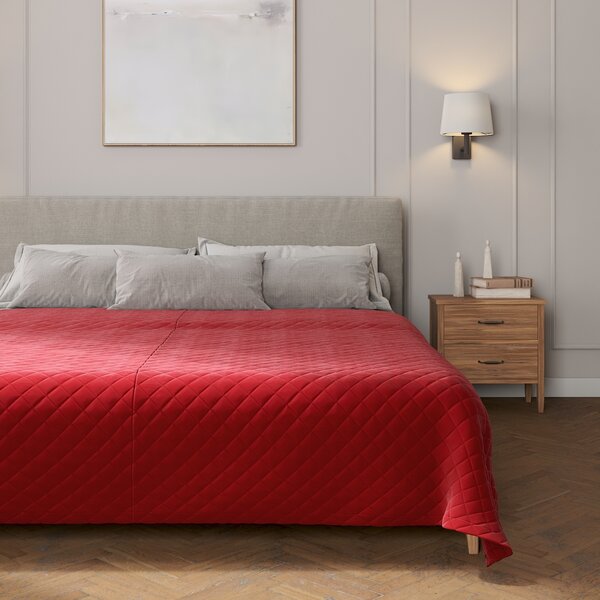 Velvet diamond quilted throw