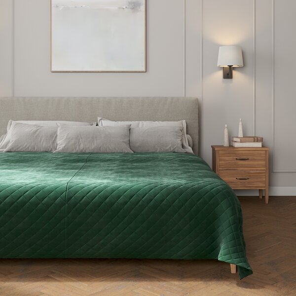 Velvet diamond quilted throw