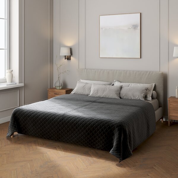 Velvet diamond quilted throw