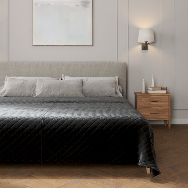 Velvet diamond quilted throw
