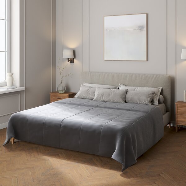 Velvet stripe quilted throw