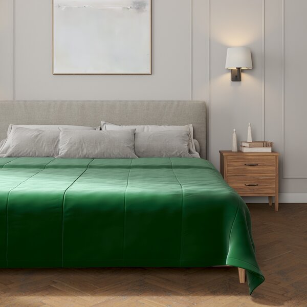 Velvet stripe quilted throw
