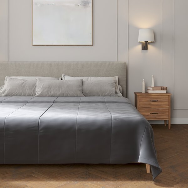 Velvet stripe quilted throw