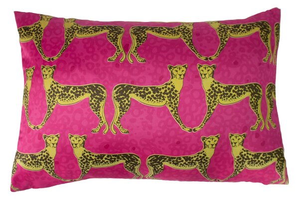 Lynx Cushion Pink, Yellow and Brown