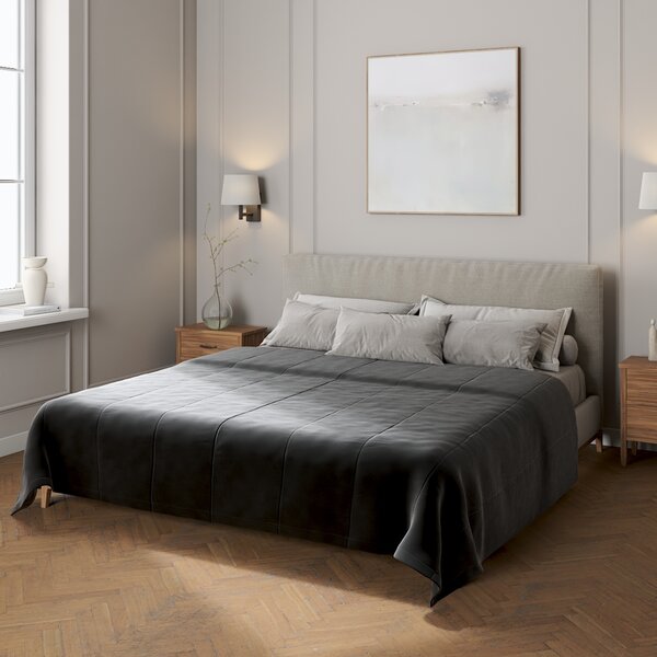 Velvet stripe quilted throw