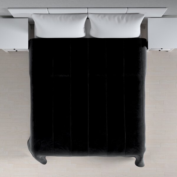 Velvet stripe quilted throw
