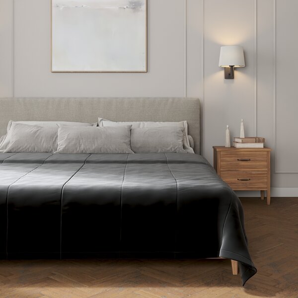 Velvet stripe quilted throw