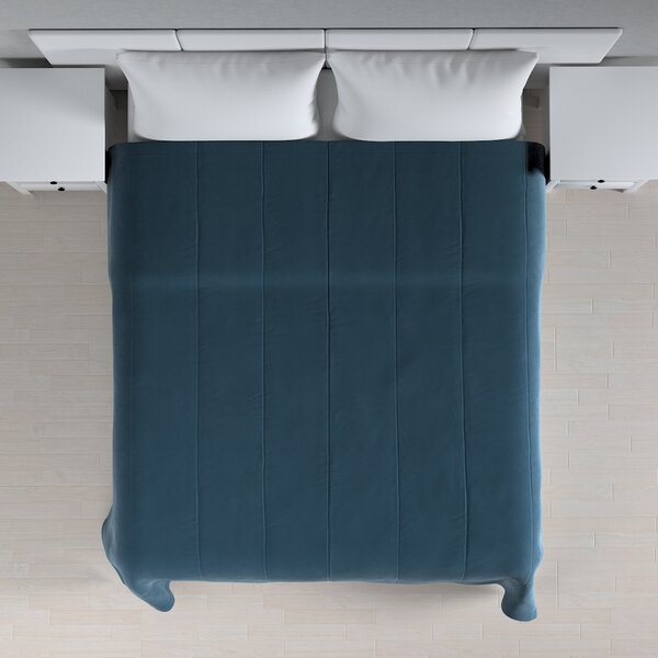 Velvet stripe quilted throw