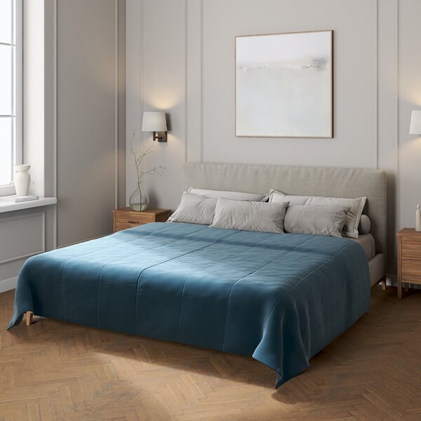 Velvet stripe quilted throw