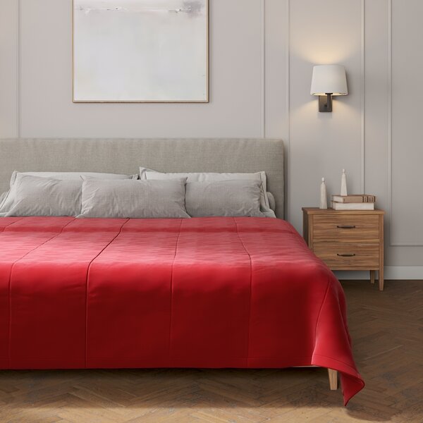 Velvet stripe quilted throw