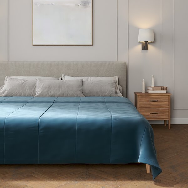 Velvet stripe quilted throw