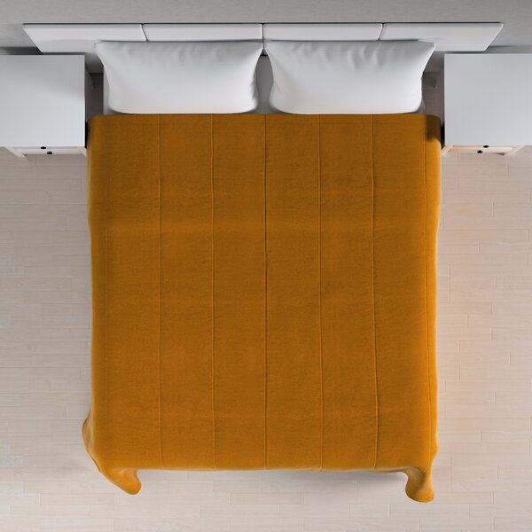 Velvet stripe quilted throw