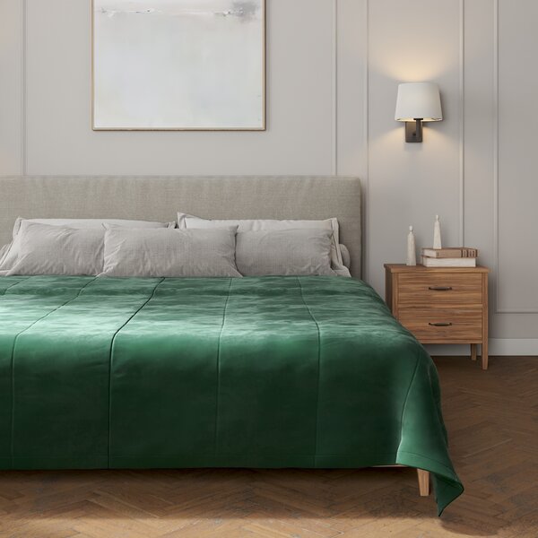 Velvet stripe quilted throw