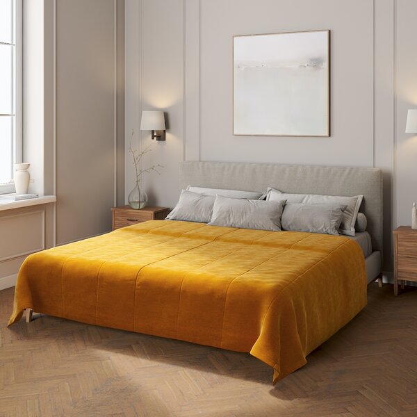 Velvet stripe quilted throw