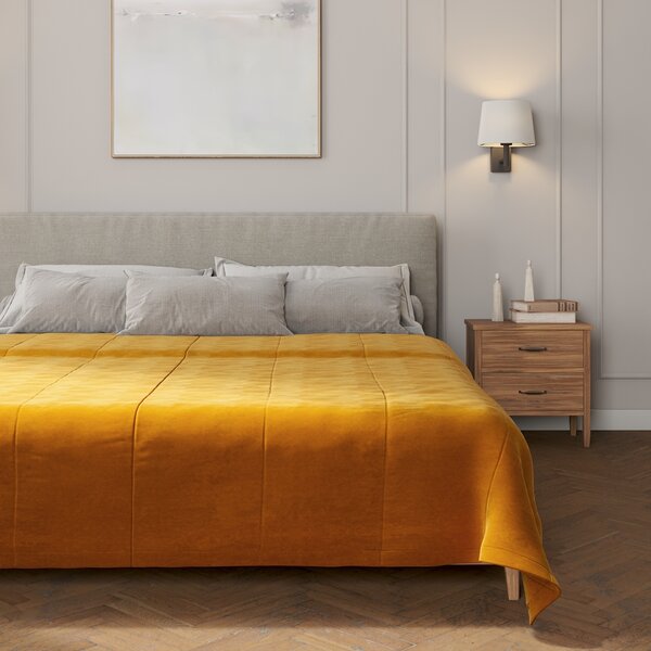 Velvet stripe quilted throw