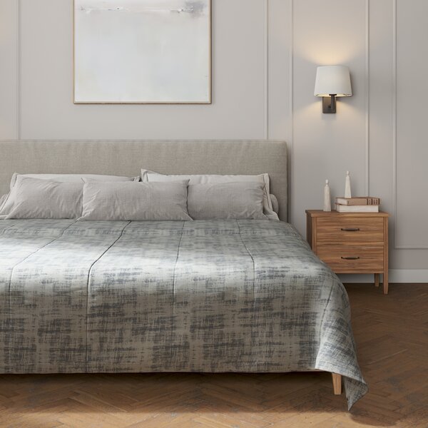 Velvet stripe quilted throw