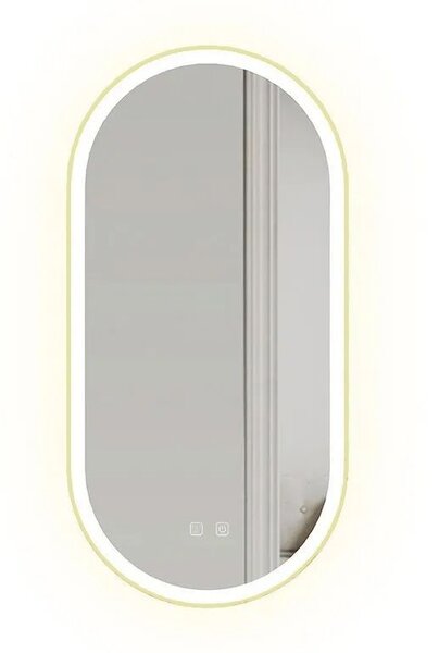 Mirror LED OVL 50x100cm Gold