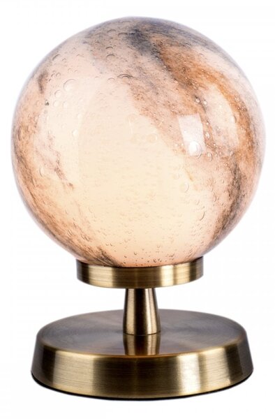 Dar lighting ESB4175-07 Esben Touch Table Lamp Antique Brass with Planet Glass