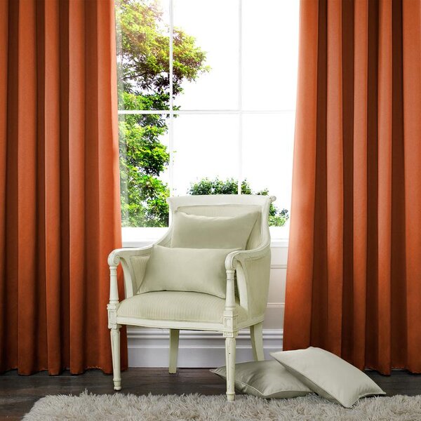 Satin Made to Measure Curtains Orange