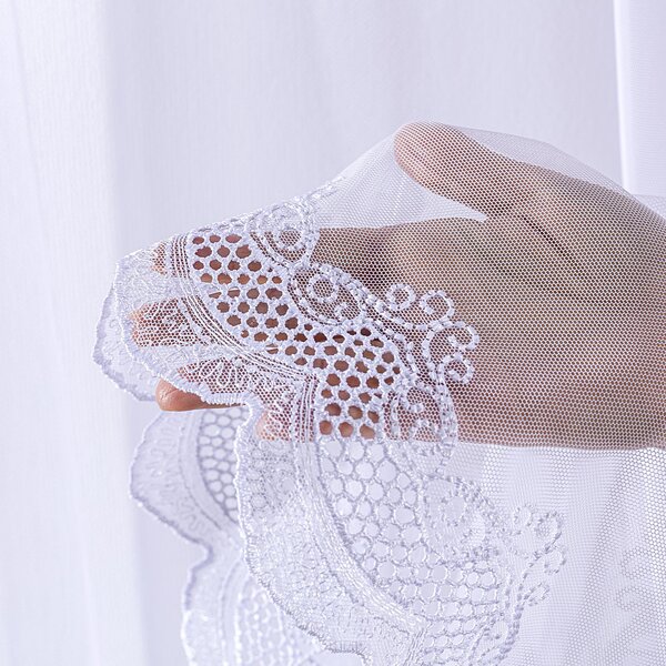 Pencil pleat voile/net curtain