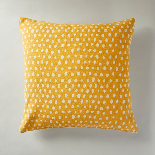 Polka Dot Cushion Yellow/White