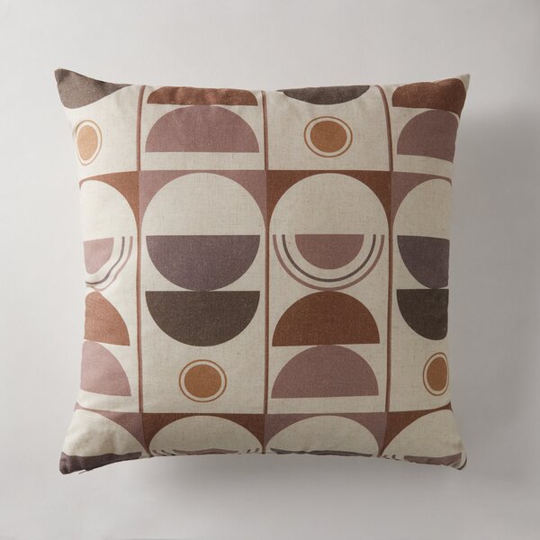 Bauhaus Style Cushion Purple, Yellow and Brown