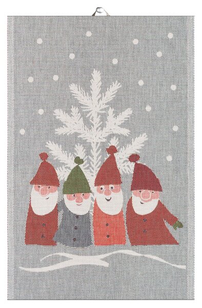 Ekelund Linneväveri Tomtemöte kitchen towel 40x60 cm Grey-white